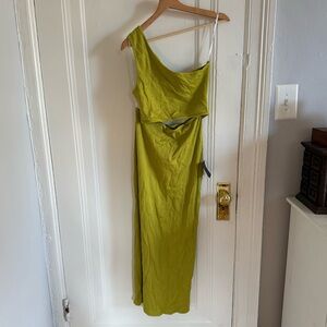 Lulu's Green One-Shoulder Dress